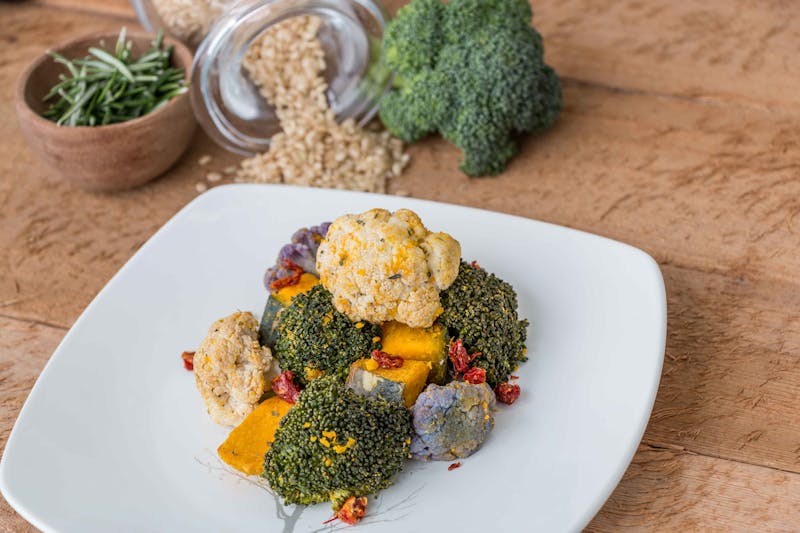 Garden Verde vegan pizza with roasted vegetables